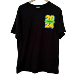 Disneyland 2024 Black Neon Mickey Mouse Crew Neck Short Sleeve T Shirt Large NEW